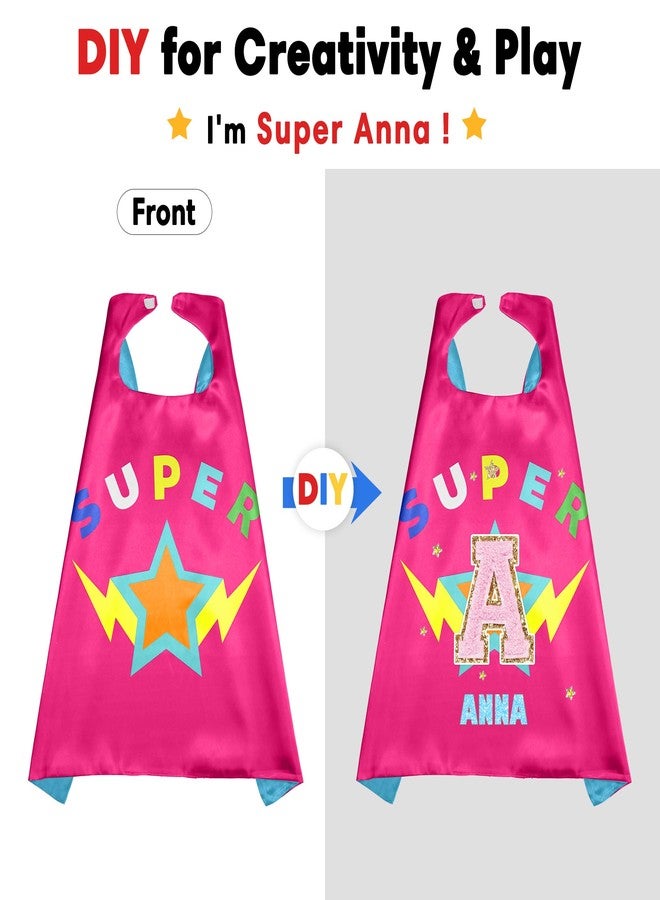 D.Q.Z Superhero-Capes and Masks for Kids Gifts for Girls Boys Super Hero Dress Up Cape and Mask (Rose-Cyan) - Image 5